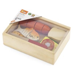 Viga Toys Viga Drewniany Zestaw Lunch Box jedzenie do krojenia