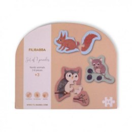 FILIBABBA Filibabba puzzle drewniane 7el. nordic animals