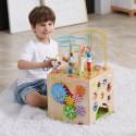 Viga Toys VIGA Activity Box Drewniane Edukacyjne Centrum Gier 5w1 kostka