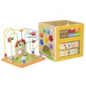 Viga Toys VIGA Activity Box Drewniane Edukacyjne Centrum Gier 5w1 kostka