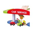 Viga Toys Duży Drewniany Dwupoziomowy garaż z akcesoriami Car Service Viga Toys