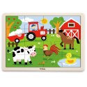 Viga Toys VIGA Drewniane Puzzle Farma 16 elementów Farma