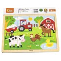 Viga Toys VIGA Drewniane Puzzle Farma 16 elementów Farma