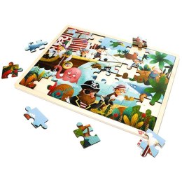 Tooky Toy TOOKY TOY Drewniane Puzzle Piraci 48 el.