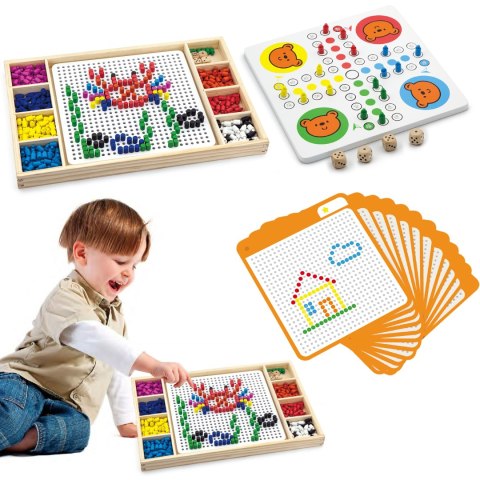 Viga Toys Drewniana układanka 2w1 Moziaka Chińczyk Viga Toys Montessori