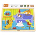 Viga Toys VIGA Drewniane Puzzle Zwierzęta Domowe 16 elementów