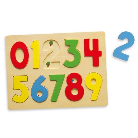 Viga Toys Puzzle Do Nauki Liczenia Drewniana Układanka Edukacyjna Cyferki 123 Viga Toys Montessori