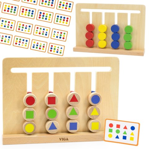 Viga Toys VIGA Gra Logiczna Odwzoruj Kolory i Figury Montessori