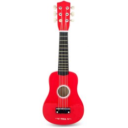 Viga Toys Viga Drewniana gitara dla dzieci Czerwona 21 cali 6 strun