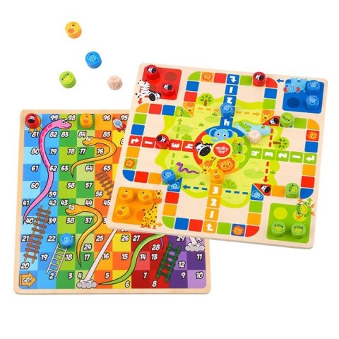 Tooky Toy TOOKY TOY Gry Planszowe Logiczne 2w1 Ludo Chińczyk + Uwolnij Zwierzątka