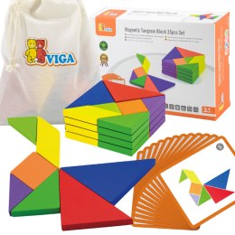 Viga Toys VIGA Tangram Drewniana Gra Logiczna Układanka Certyfikat FSC