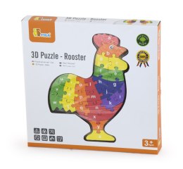 Viga Toys Drewniana Układanka Puzzle Kogucik 3D Alfabet Viga Toys Montessori