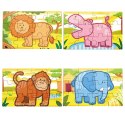 Viga Toys Drewniane Puzzle Safari Zwierzęta Viga Toys Układanka 4 Obrazki