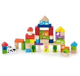 Viga Toys Drewniane klocki Viga Toys Farma 50 elementów