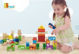 Viga Toys Drewniane klocki Viga Toys Farma 50 elementów