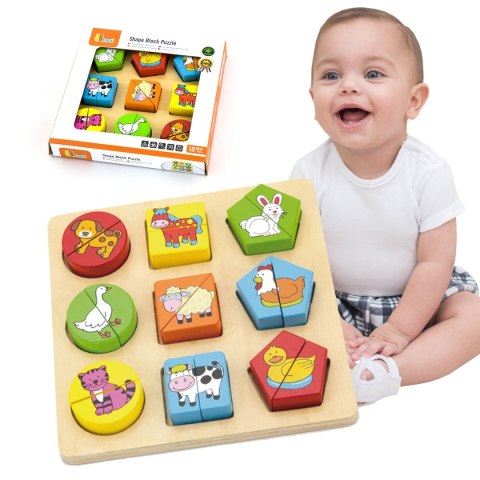 Viga Toys Puzzle Edukacyjne Drewniane Viga Zwierzęta