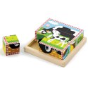 Viga Toys Układanka Drewniana Puzzle Viga Toys 6 Klocków 6 Obrazków Farma