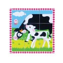 Viga Toys Układanka Drewniana Puzzle Viga Toys 6 Klocków 6 Obrazków Farma