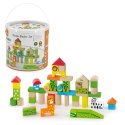 Viga Toys VIGA Drewniane Klocki Edukacyjne ZOO w Wiaderku 50 el.