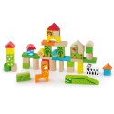 Viga Toys VIGA Drewniane Klocki Edukacyjne ZOO w Wiaderku 50 el.