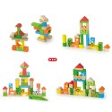 Viga Toys VIGA Drewniane Klocki Edukacyjne ZOO w Wiaderku 50 el.