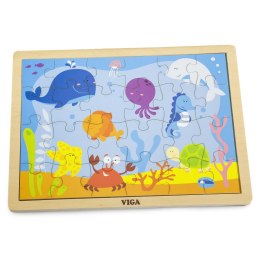 Viga Toys VIGA Drewniane Puzzle Ocean 24 Elementy