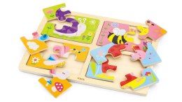 Viga Toys VIGA Drewniane Puzzle Owady 4w1