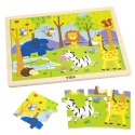 Viga Toys VIGA Drewniane Puzzle Safari 24 Elementy