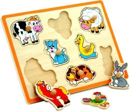 Viga Toys VIGA Drewniane Puzzle Zwierzęta z Farmy Układanka