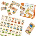 Viga Toys VIGA Edukacyjne Klocki Domino Drewniane Gra Zestaw Pojazdy 28 Elementów Do Przewracania Montessori