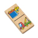 Viga Toys VIGA Edukacyjne Klocki Domino Drewniane Gra Zestaw Pojazdy 28 Elementów Do Przewracania Montessori