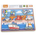 Viga Toys VIGA Grube Puzzle Pojazdy Dopasuj Kształty