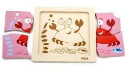 Viga Toys VIGA Poręczne Drewniane Puzzle Krab