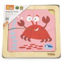 Viga Toys VIGA Poręczne Drewniane Puzzle Krab