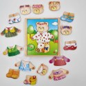 Viga Toys Viga Drewniana Układanka Logiczna Puzzle Ubierz Misia Dziewczynkę