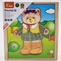 Viga Toys Viga Drewniana Układanka Logiczna Puzzle Ubierz Misia Dziewczynkę