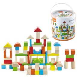 Viga Toys VIGA Drewniane Klocki Edukacyjne w Wiaderku 80 el.