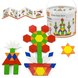 Viga Toys VIGA Drewniane Klocki Płaskie w wiaderku 250 elementów Montessori