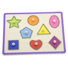 Viga Toys VIGA Drewniane Kolorowe Puzzle Z Pinezkami Kształty