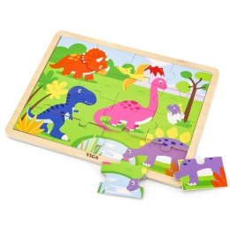 Viga Toys VIGA Drewniane Puzzle Dinozaury 16 elementów