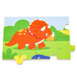 Viga Toys VIGA Drewniane Puzzle Dinozaury 16 elementów