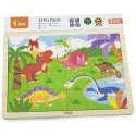 Viga Toys VIGA Drewniane Puzzle Dinozaury 24 Elementy