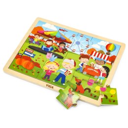 Viga Toys VIGA Drewniane Puzzle Jesień 24 Elementy