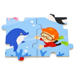 Viga Toys VIGA Drewniane Puzzle Ocean 16 elementów