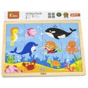 Viga Toys VIGA Drewniane Puzzle Ocean 16 elementów