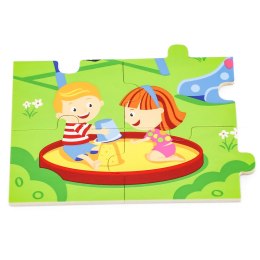 Viga Toys VIGA Drewniane Puzzle Plac Zabaw 16 elementów