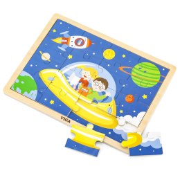 Viga Toys VIGA Drewniane Puzzle Podróż w Kosmos 16 elementów