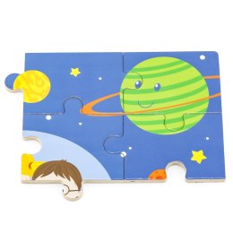 Viga Toys VIGA Drewniane Puzzle Podróż w Kosmos 16 elementów