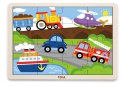 Viga Toys VIGA Drewniane Puzzle Pojazdy 16 elementów