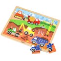 Viga Toys VIGA Drewniane Puzzle Pojazdy Budowlane 24 Elementy